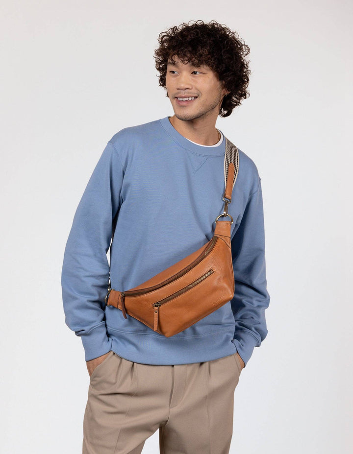 Drew Bum Bag, Wild Oak Soft Grain Leather