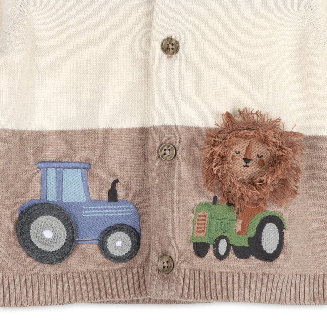 Lion Farm Truck Baby Hooded Jacket