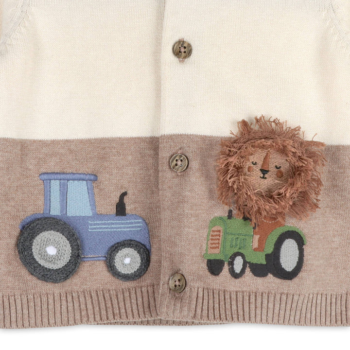 Lion Farm Truck Baby Hooded Jacket