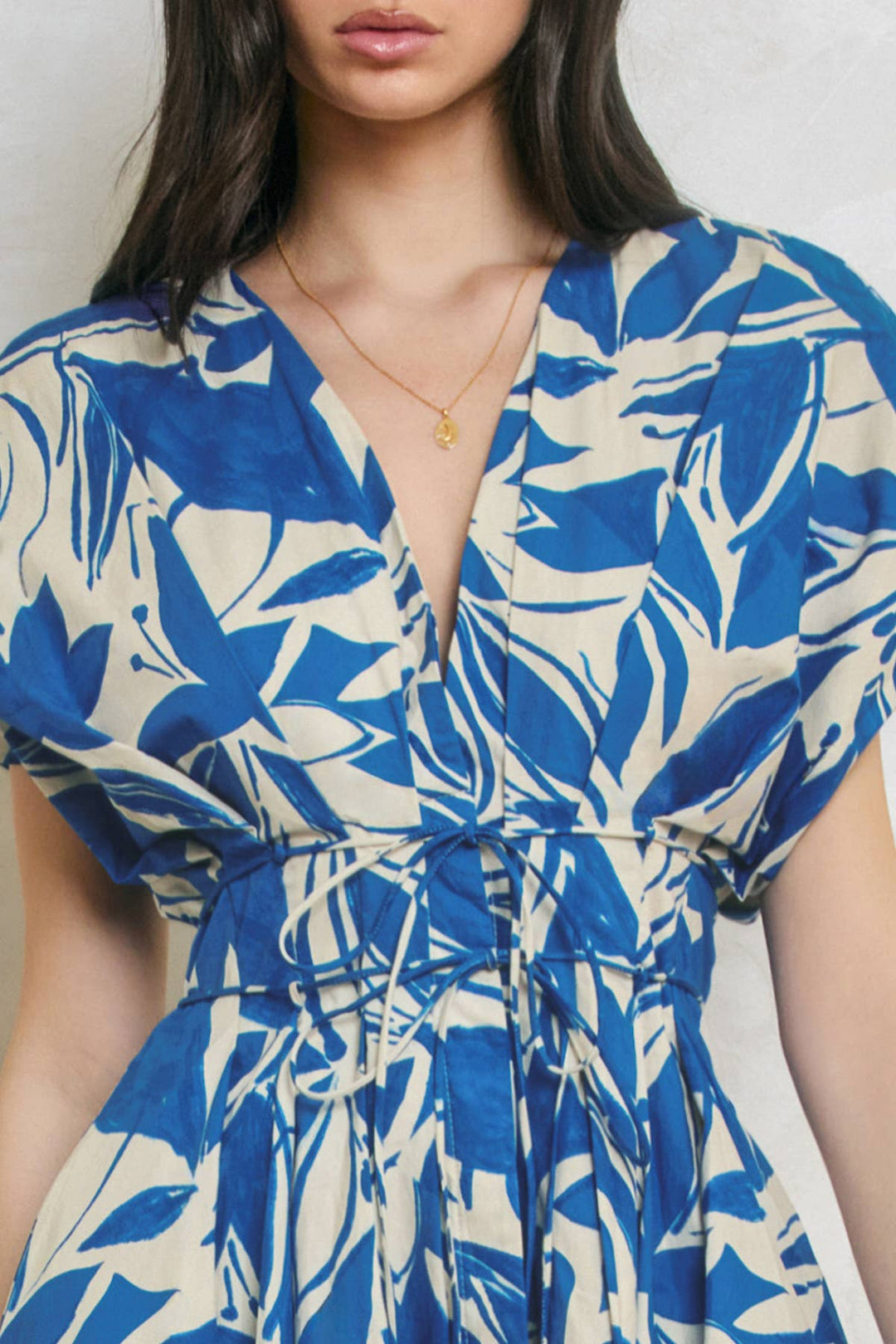 Mykonos Pleated Cinch Waist Midi Dress