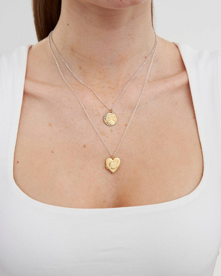 Selene Moon Periwinkle Locket Necklace