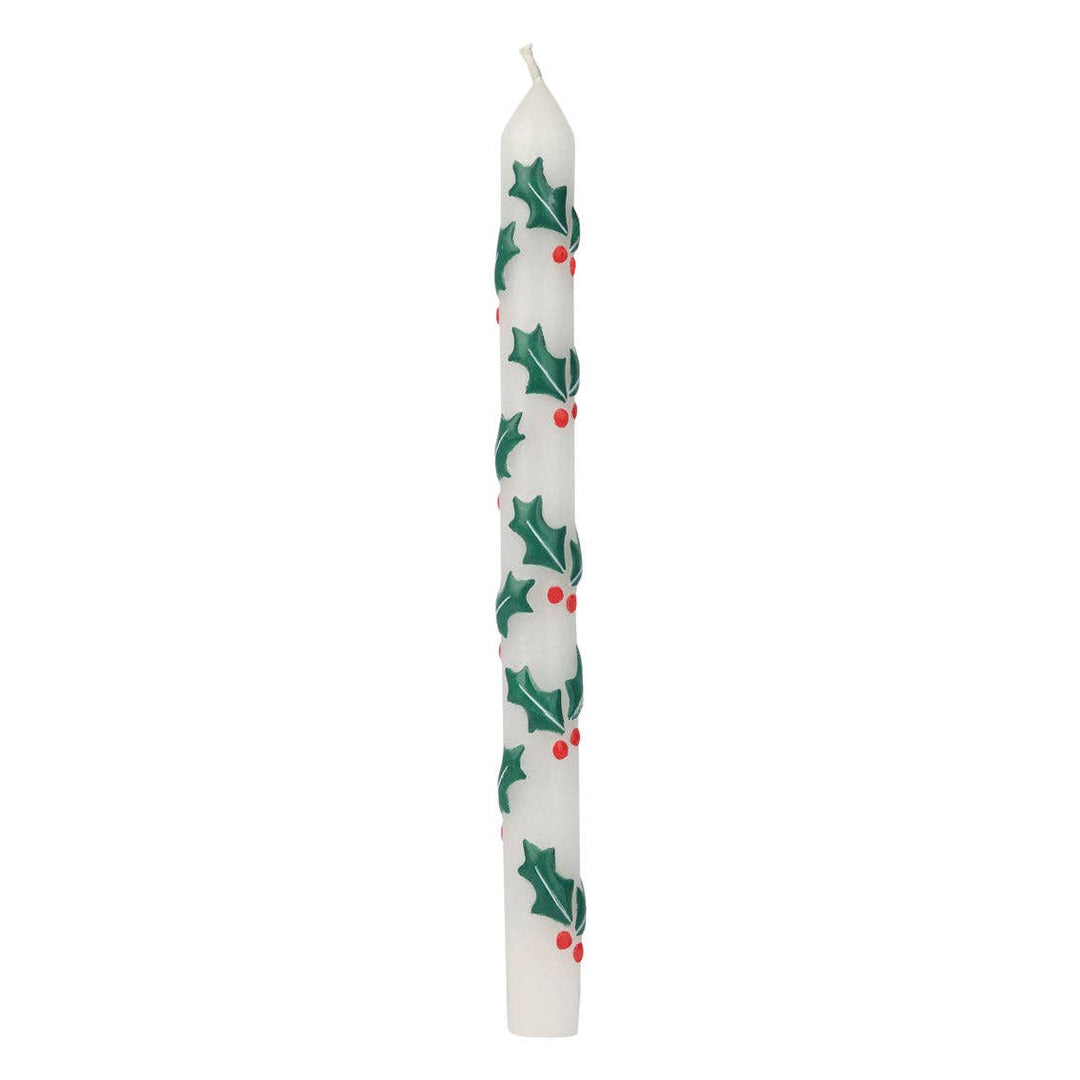 Botanical Holly Christmas Dinner Candle