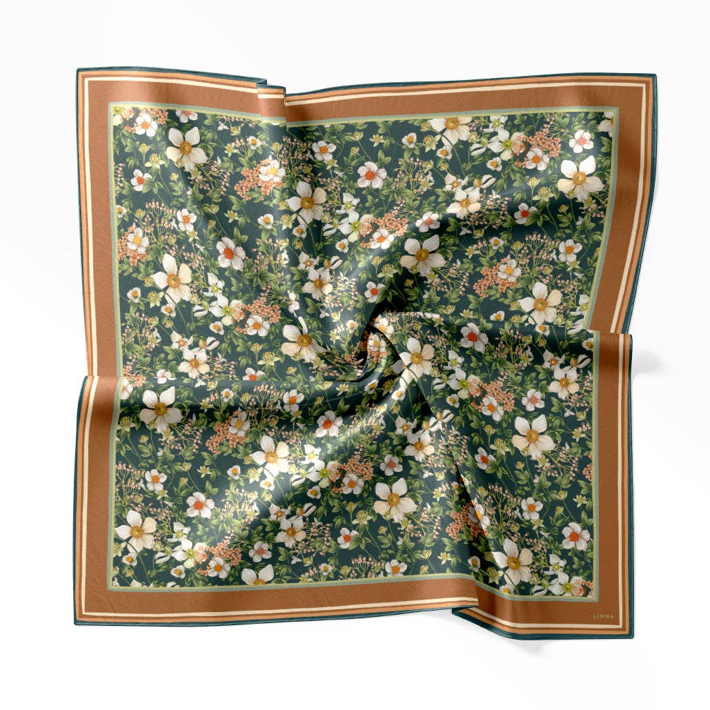 Anemone Blue Silk Cotton Scarf
