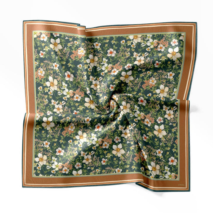 Anemone Blue Silk Cotton Scarf