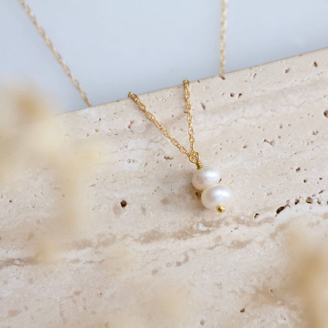 Mini Pearl Drop Necklace - Gold Filled