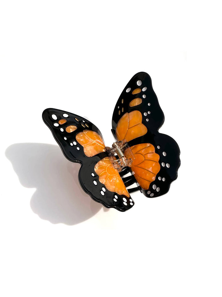 Hand-painted Monarch Butterfly Claw Hair Clip | Eco-Friendly: Orange