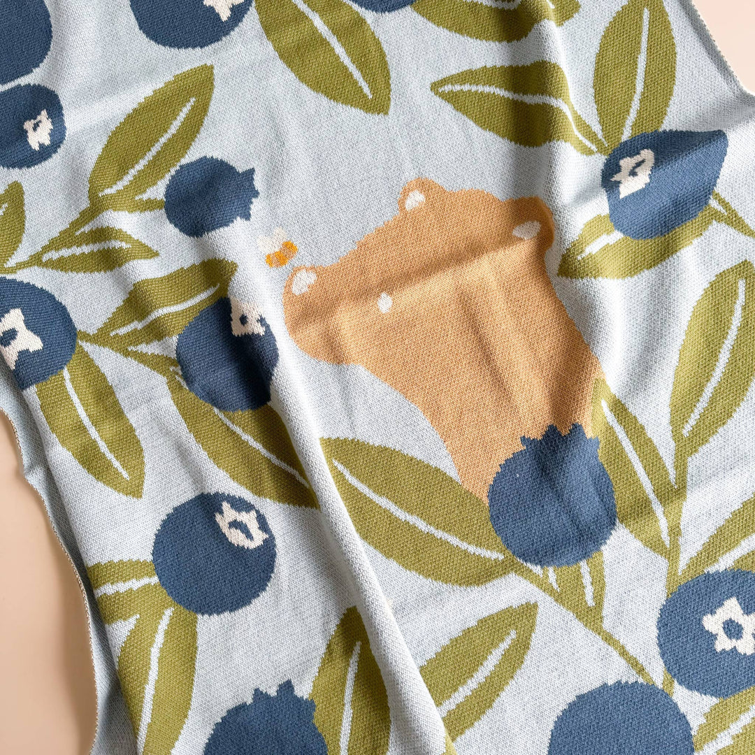 Blueberry Blanket with Harper Bear