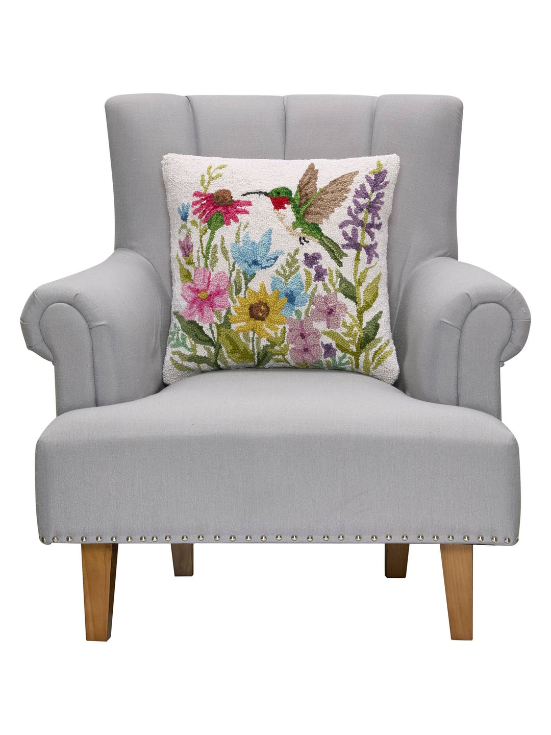 Hummingbird Wildflower Hook Pillow