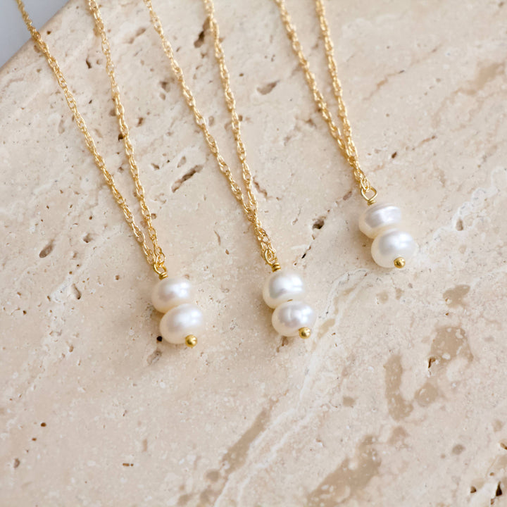 Mini Pearl Drop Necklace - Gold Filled