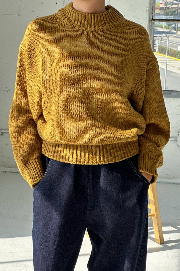 Zoe Cotton Sweater in Dijon