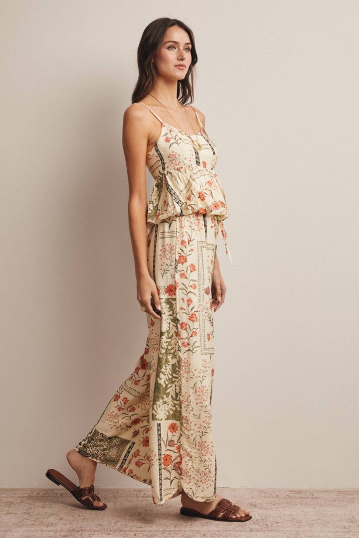 Patchwork Floral Wide-Leg Pants