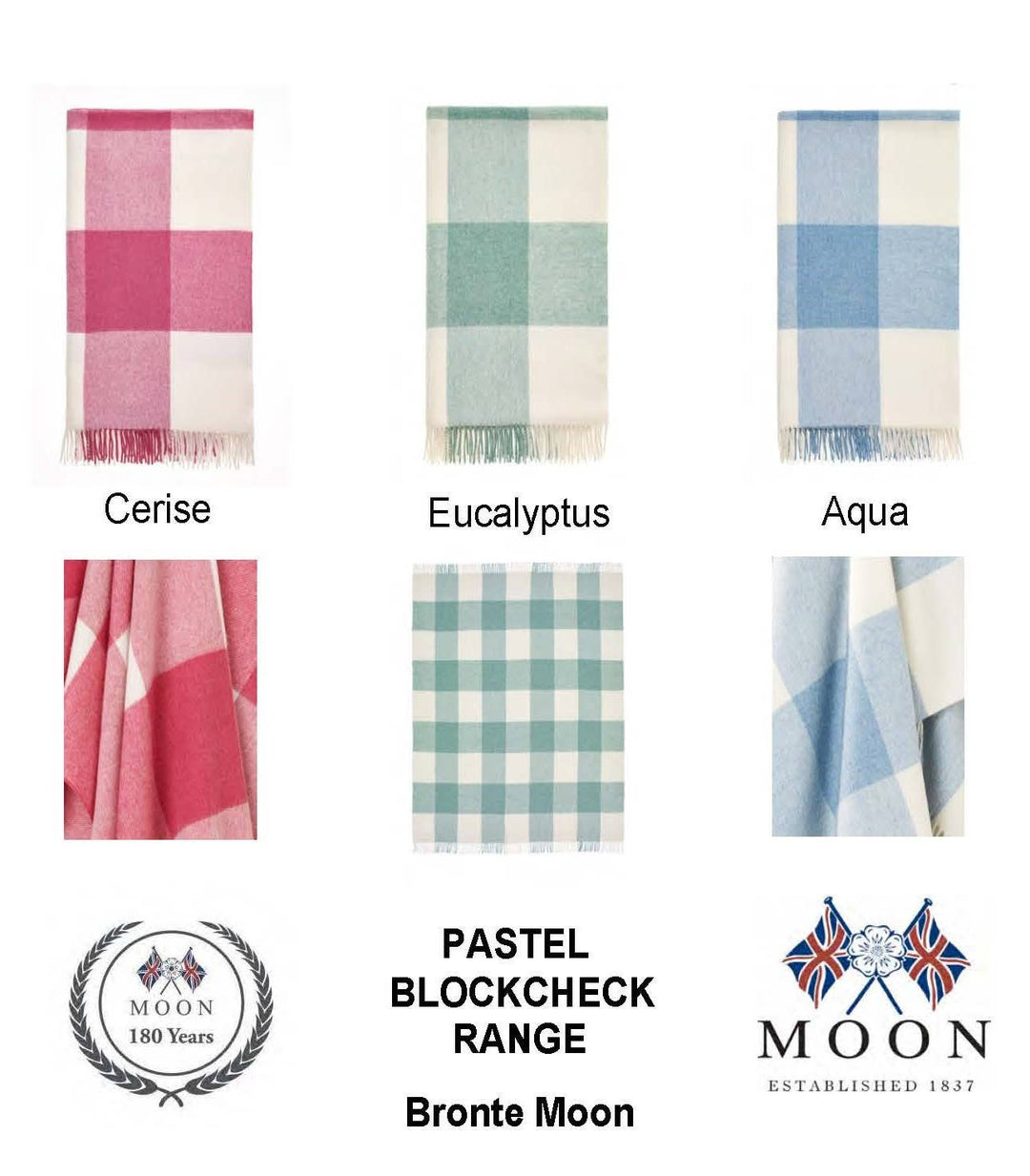 Pastel Block-Check Merino Lambswool Throw, 3 Colors