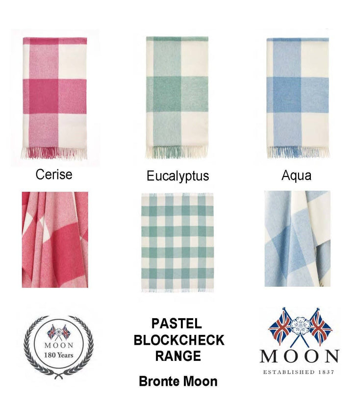 Pastel Block-Check Merino Lambswool Throw, 3 Colors