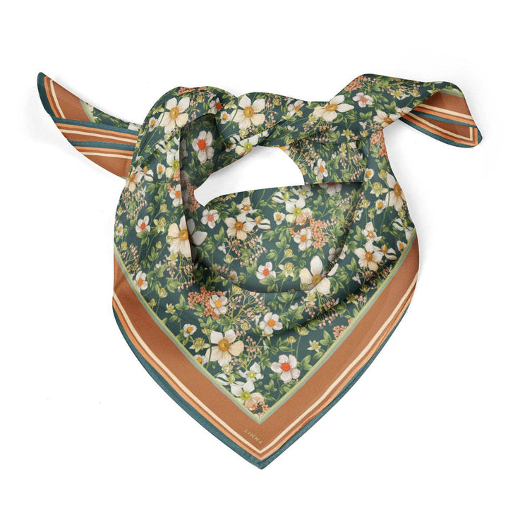Anemone Blue Silk Cotton Scarf
