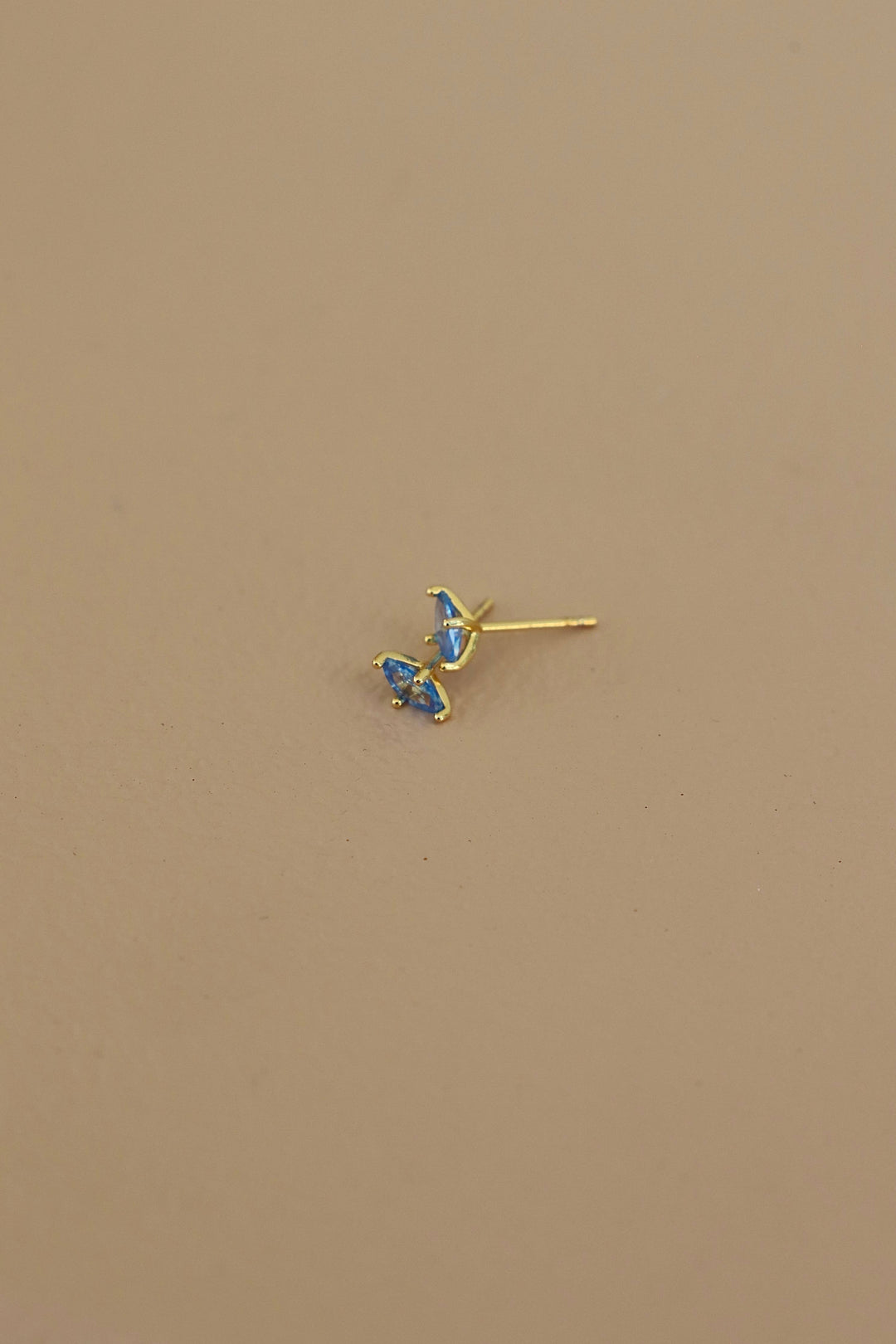 Aqua CZ Diamond Shaped Stud