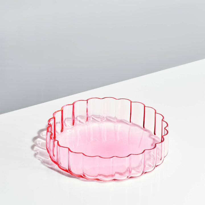 Blush Pink Glass Flower Wave, Single Plate