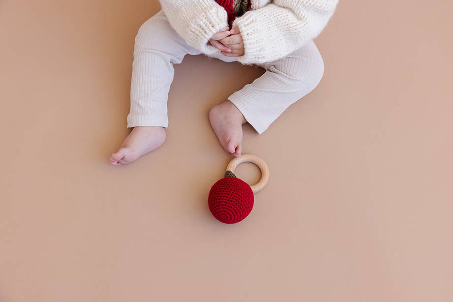 Apple Crochet Teether Rattle