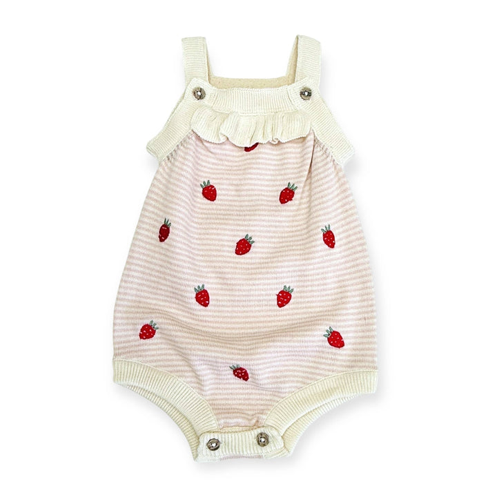 Strawberry Embroidered Baby Romper