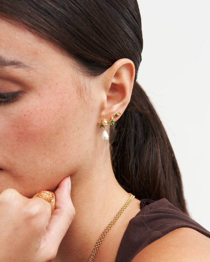 Ivy Pearl Climber Earrings