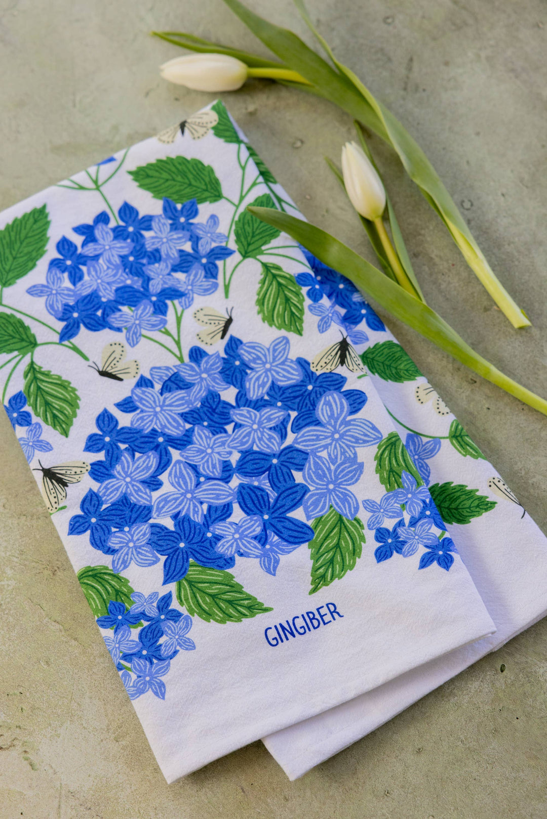 Blue Hydrangeas Tea Towel