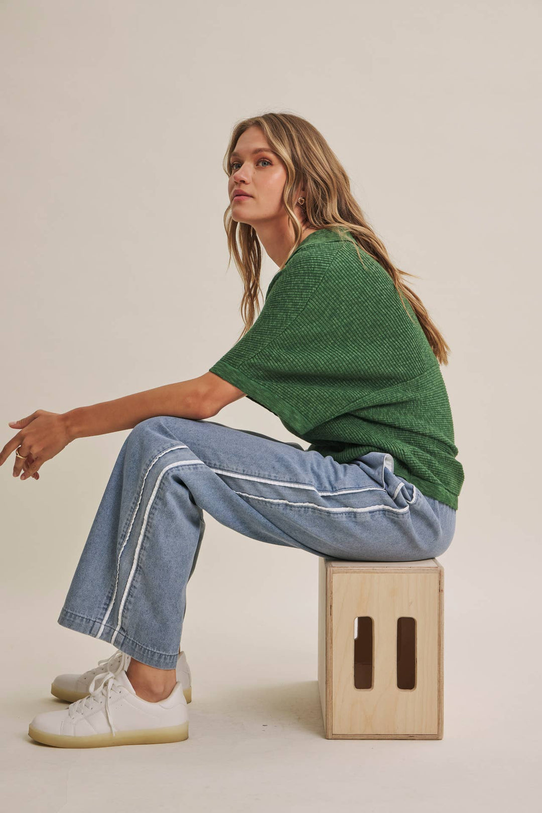 Easy Layering Favorite Relaxed Dolman Sweater in Hunter Green