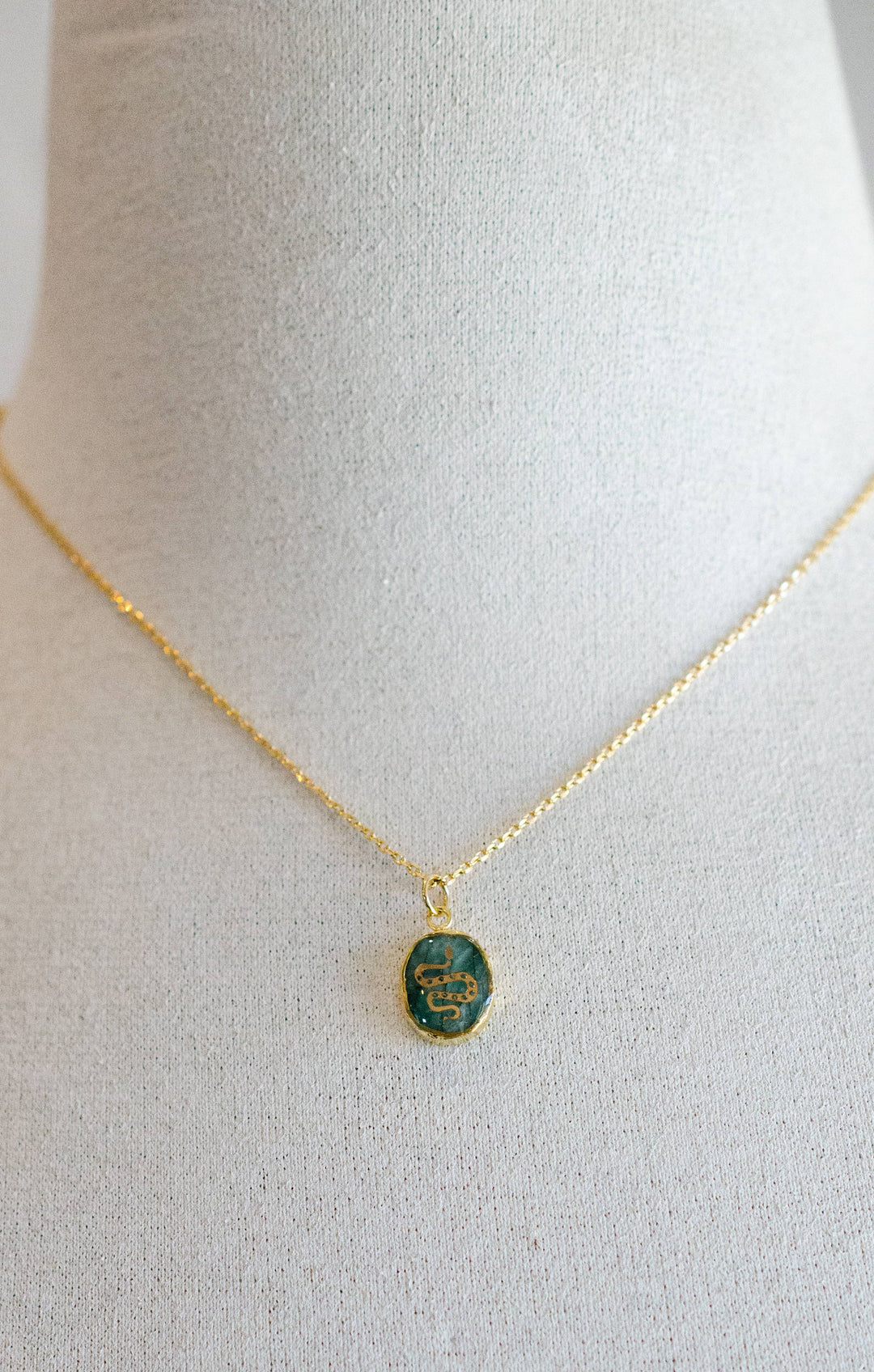 Emerald Snake Pendant Necklace