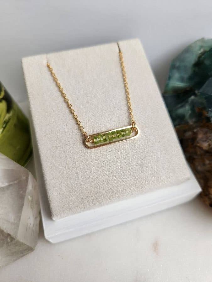 Peridot Gold Peapod Necklace