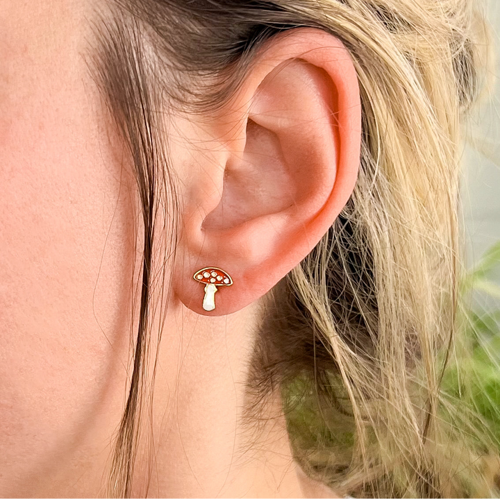 Mushroom Stud Earrings