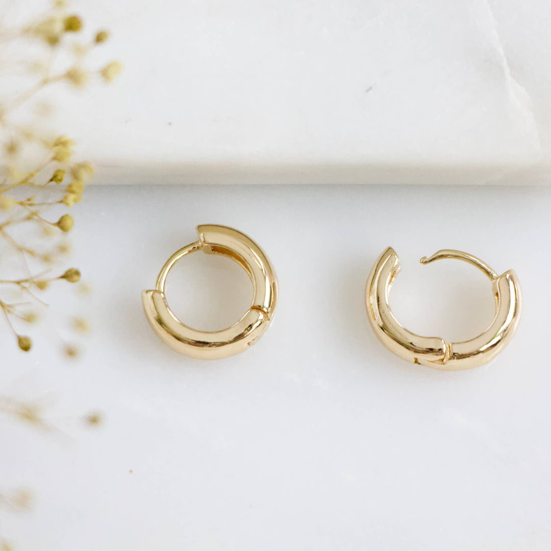 Chubby Hoop Earrings, Silver or Gold