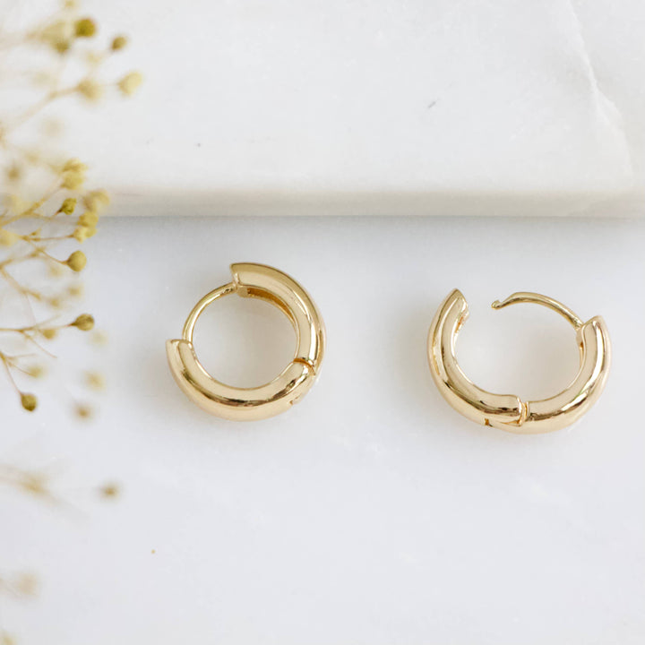 Chubby Hoop Earrings, Silver or Gold