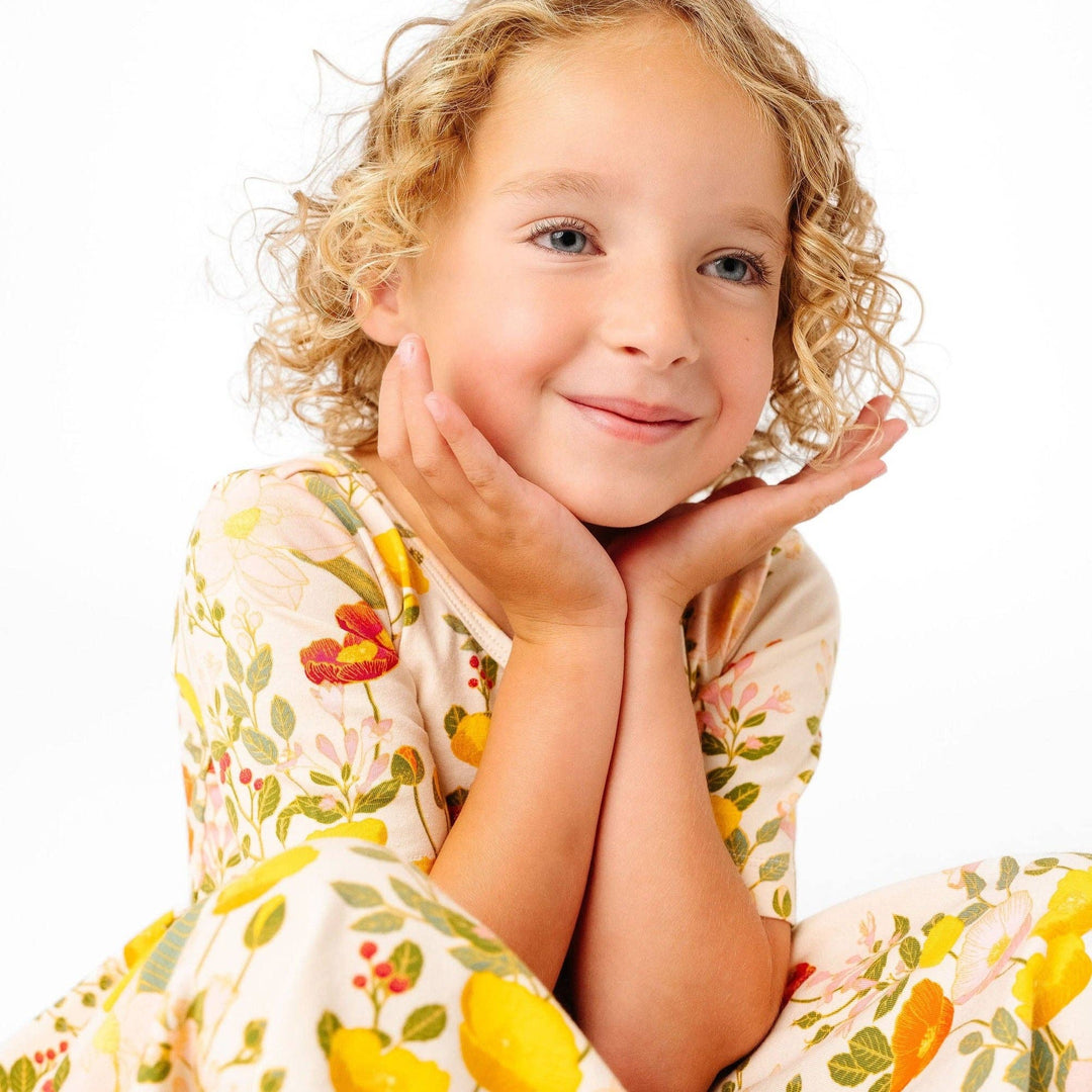 The Short Sleeve Ballet Dress in Botany