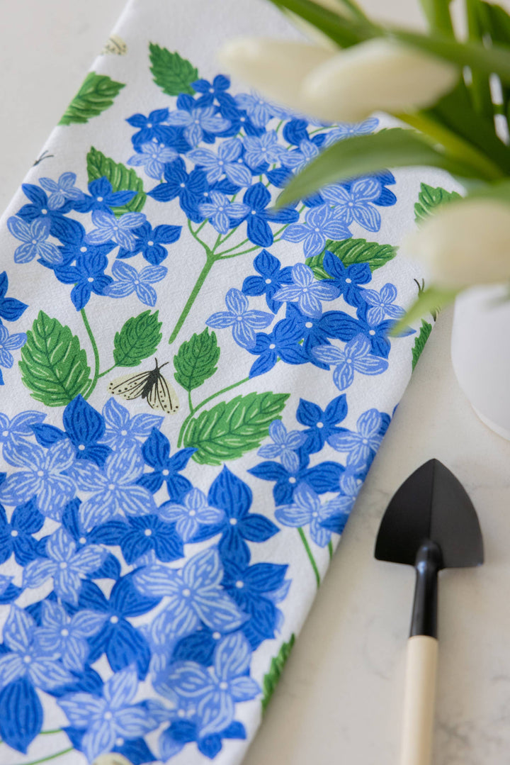 Blue Hydrangeas Tea Towel