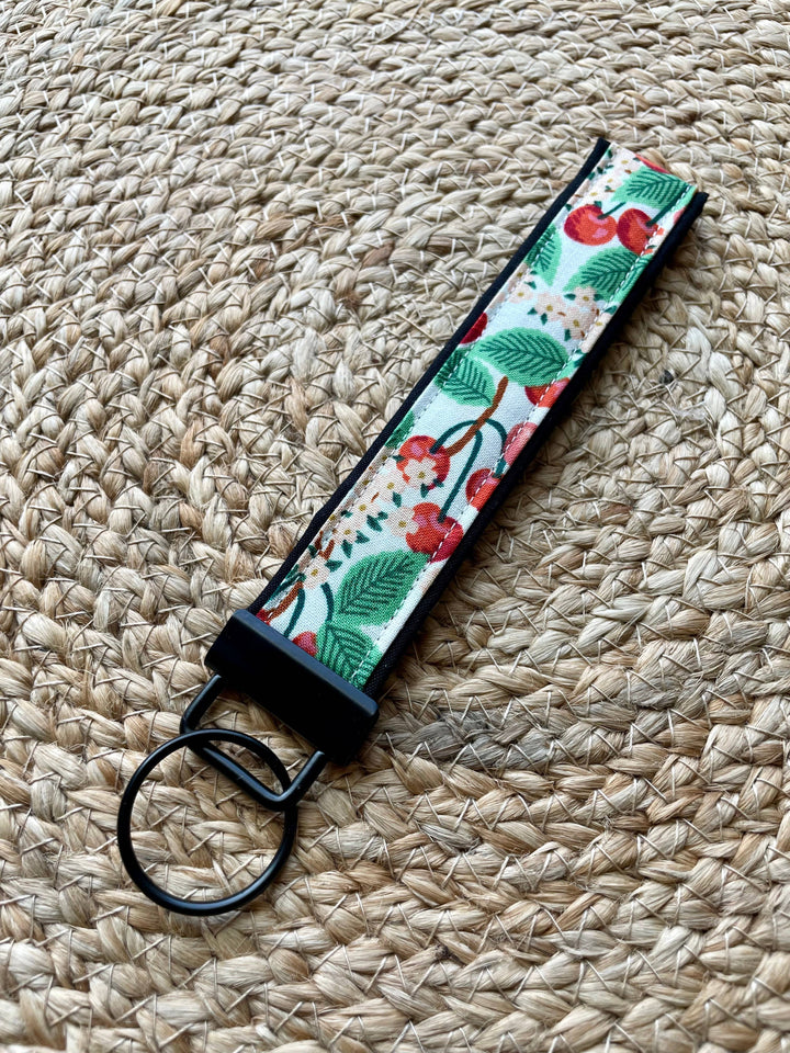 Rifle Paper Co. Black Cherry Blossom Keychain Wristlet