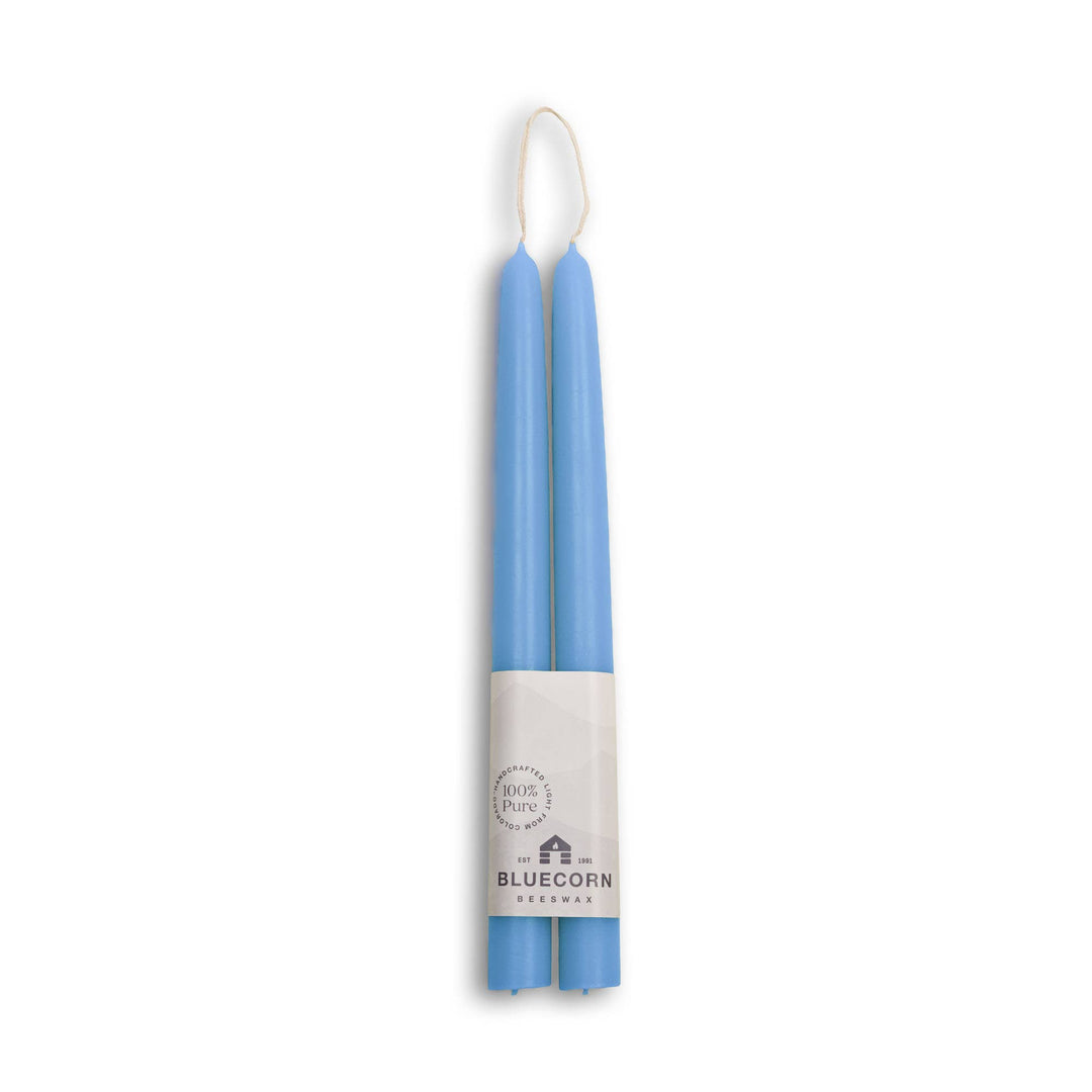 Sky Blue Beeswax Tapers, 3 Sizes