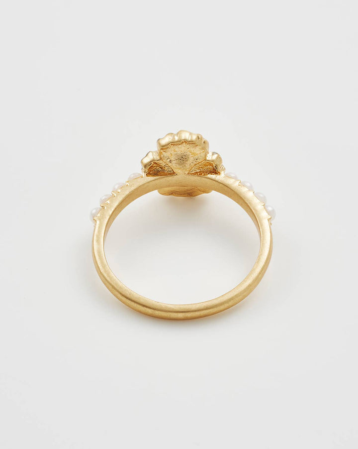 Pansy Pearl Ring, Medium