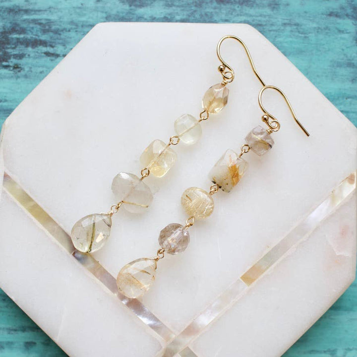 3" Mismatched Earrings in Champagne & Gold