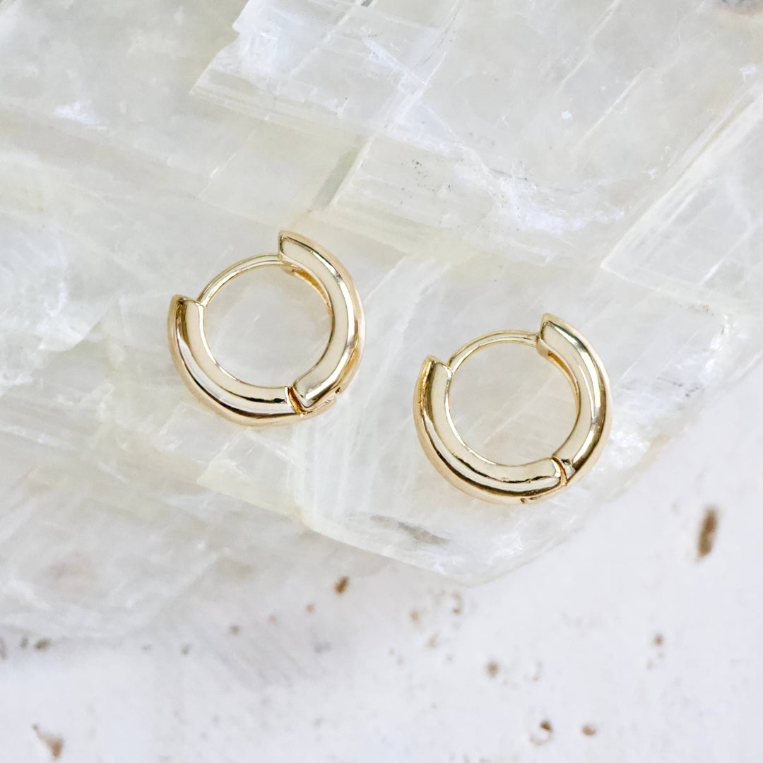 Chubby Hoop Earrings, Silver or Gold