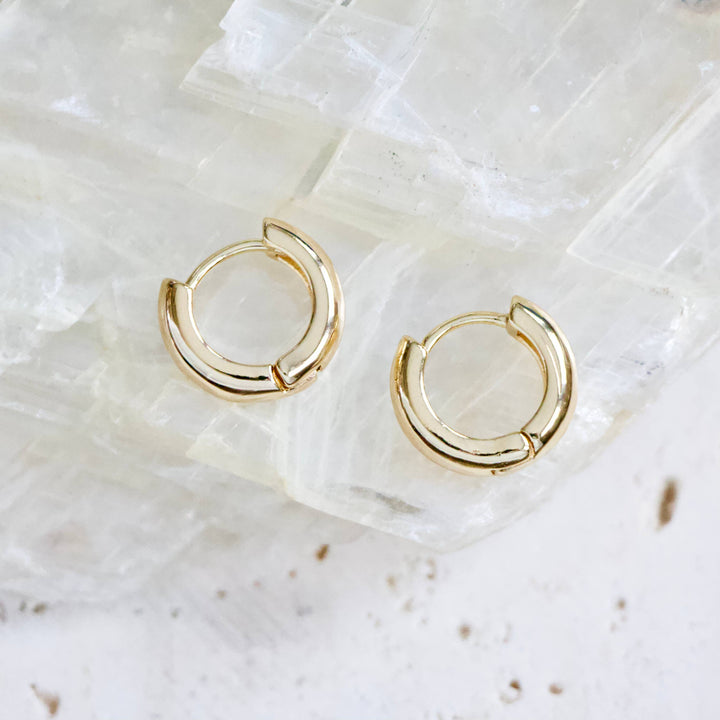 Chubby Hoop Earrings, Silver or Gold