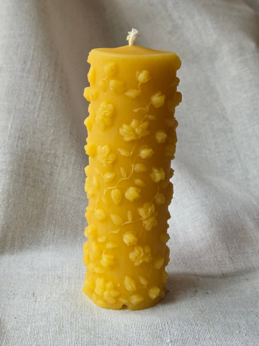 Gardenia Pillar Floral Beeswax Candle