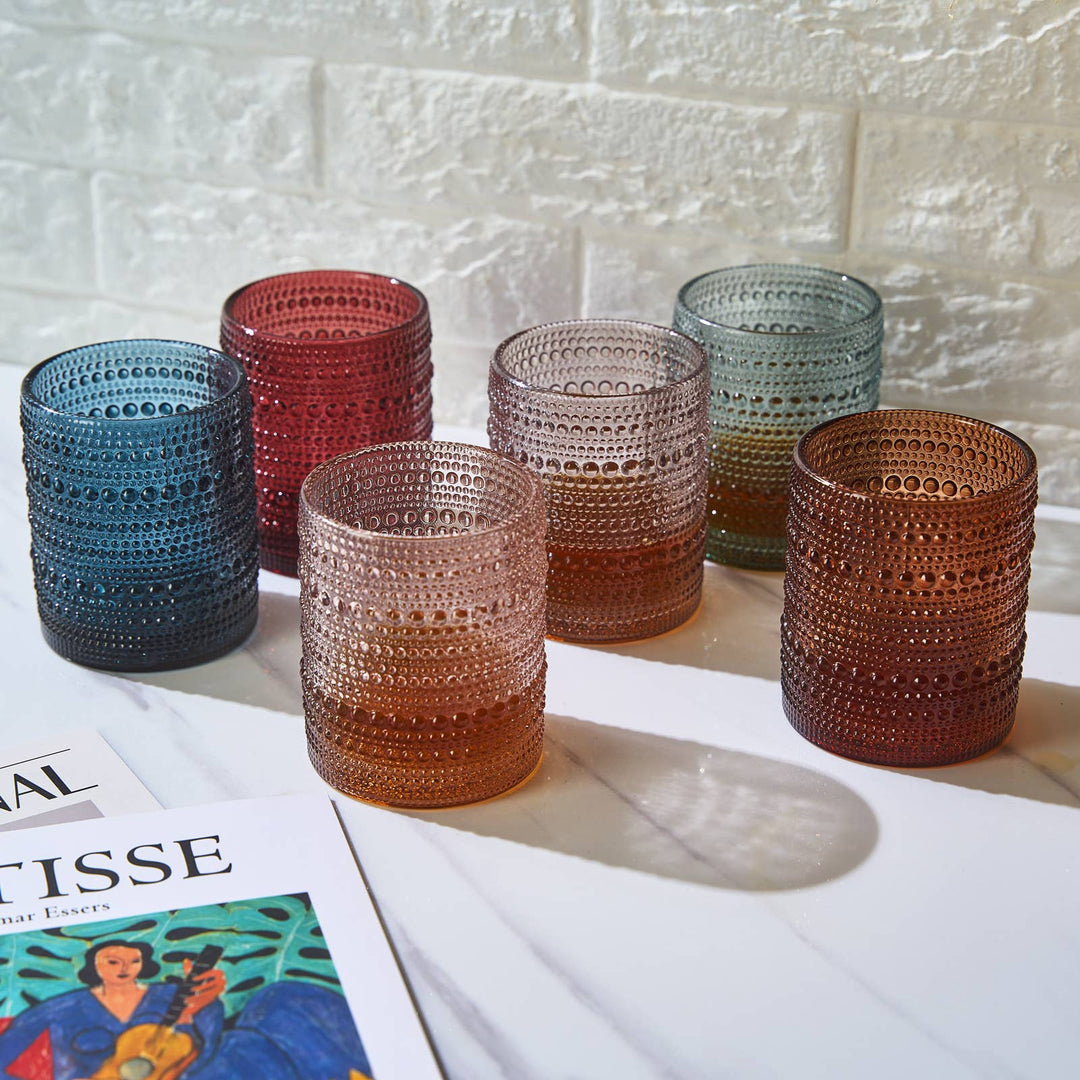 Orange Hobnail Beaded Tumbler