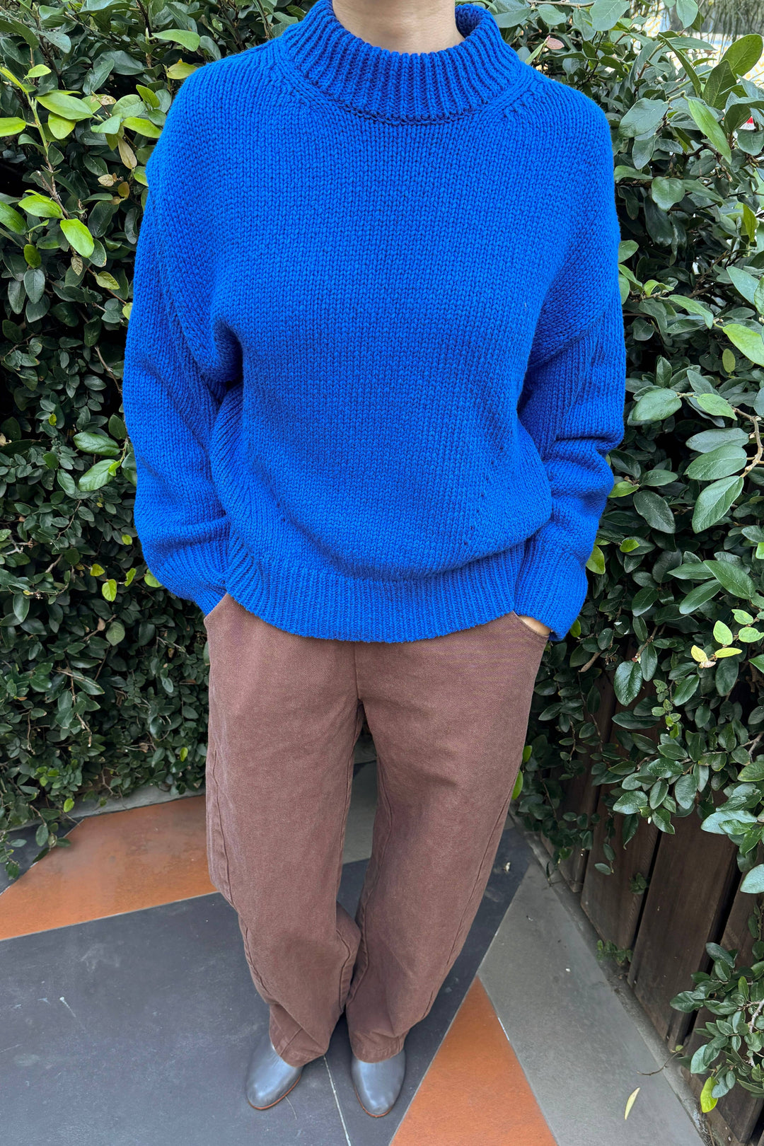 Zoe Cotton Sweater in Cobalt