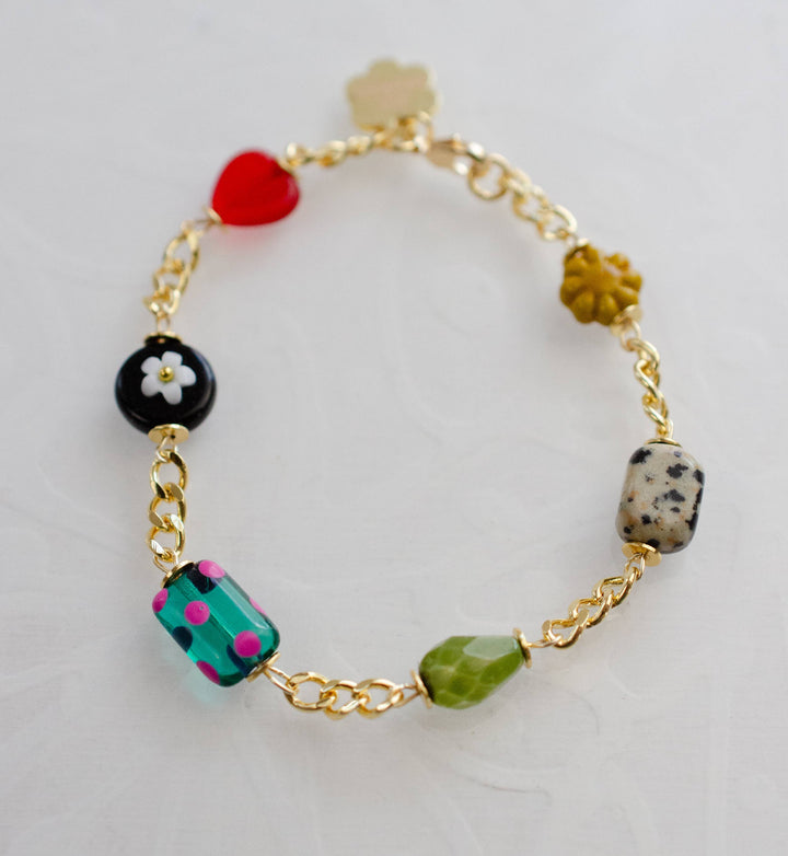 Gold Chain Charm Bracelet