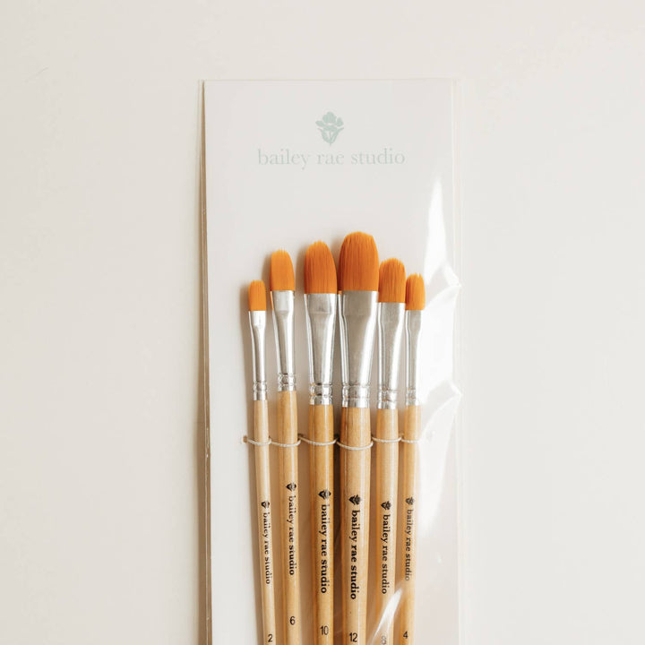 Filbert Watercolor Brush Set, 6 Piece