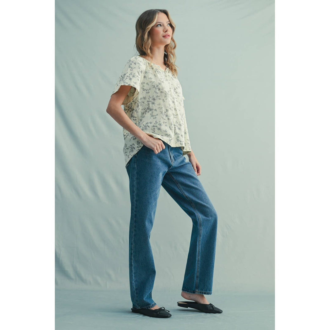 Floral Drop Shoulder Blouse