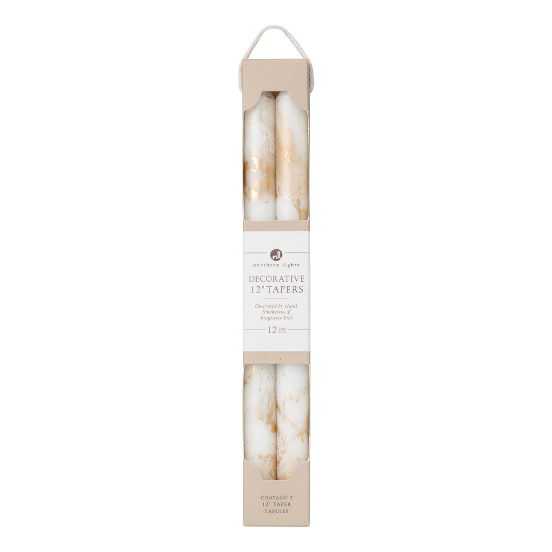 12" Decorative Taper Candles, 2pk