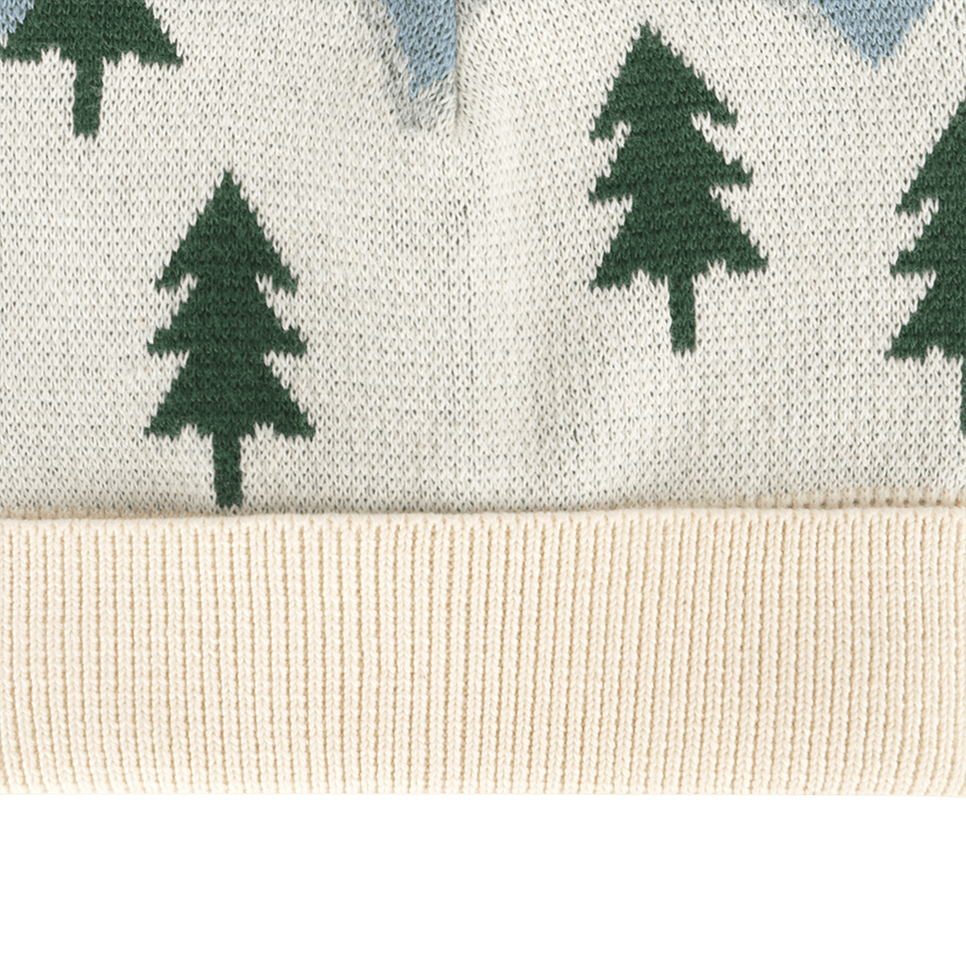 Blue Alpine Peaks Baby Beanie with Pom