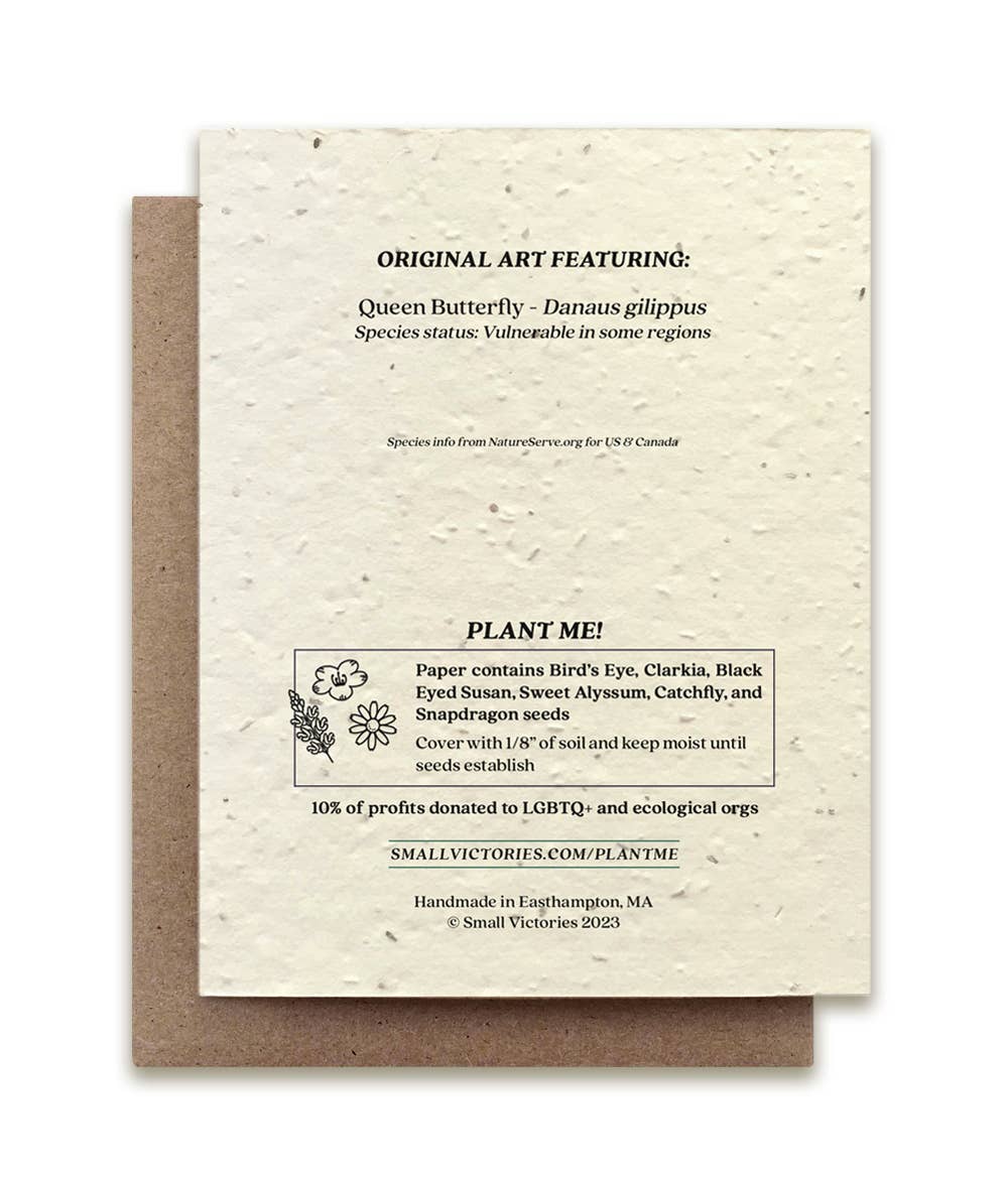 Hurray for Change Butterfly Plantable Wildflower Seed Card: No Sleeves