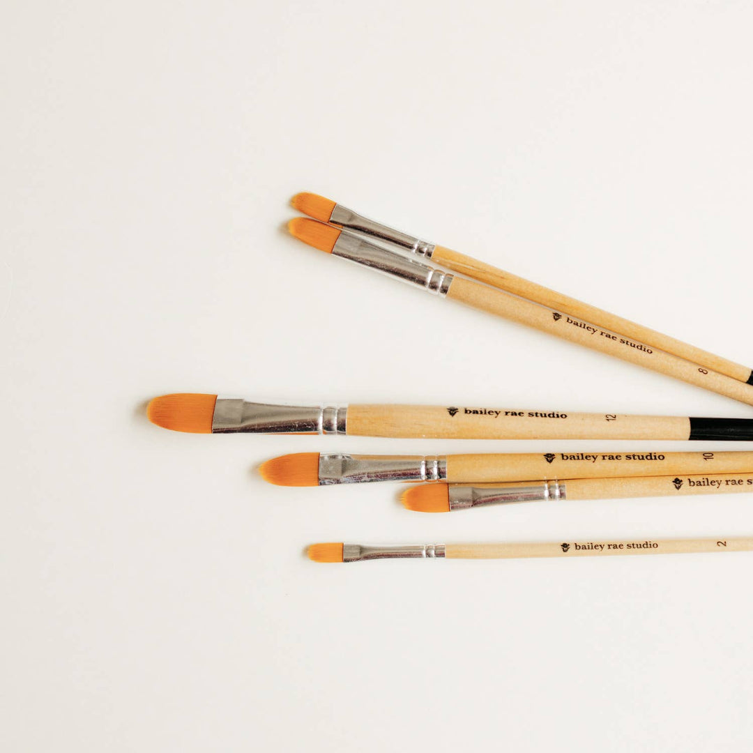 Filbert Watercolor Brush Set, 6 Piece