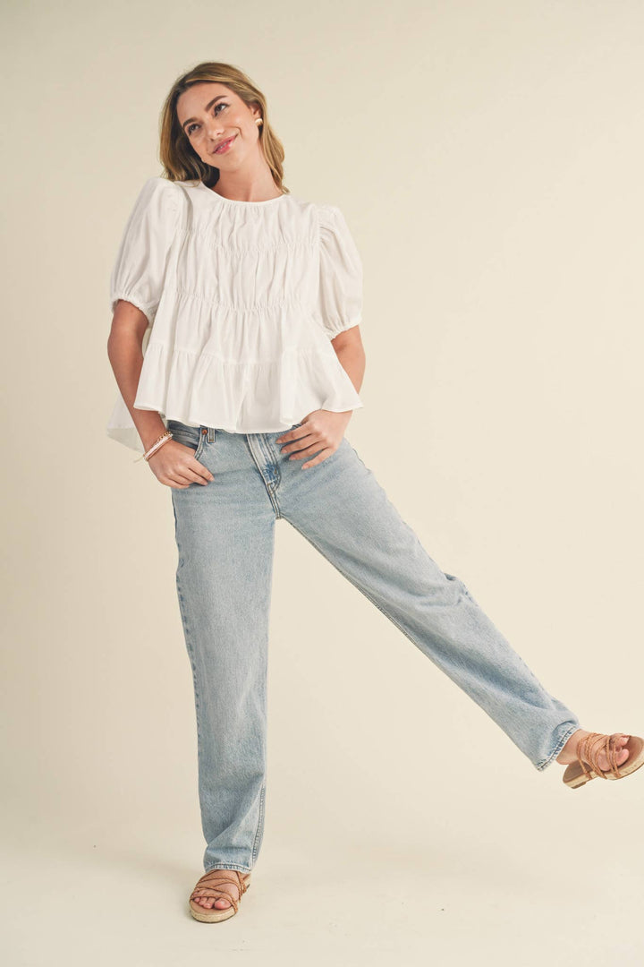 Tiered Puff Sleeve Top
