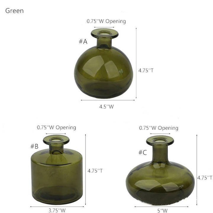 Glass Bud Vases, Round, Multi-color